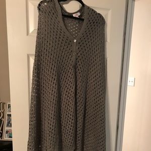 LuLaRoe Mimi Grey Sweater Scarf Shawl